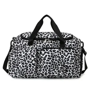 MU Cow Print Large Travel Bags Girls Female Big Capacity Storage Fitness Handbag Duffle Bags Gym Large Sport Bags for Women