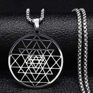 Amuleto Protector del Sikhismo, Collar Indio Sikh de Plata y Acero Inoxidable, Nuevo Collar de Yoga con Loto <span class=keywords><strong>Maratha</strong></span>, Collar con Colgante de Mandala - Product Image 6