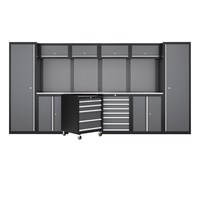 Armoire à outils en métal combinée à 6 unités avec établi pour l'atelier et le garage de bricolage