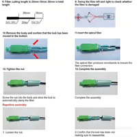 Conector Rápido de Fibra Óptica SC UPC OPT-FC0D SC/APC de 3.0mm con Bloqueo Automático para México