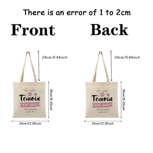 Bolso <span class=keywords><strong>de</strong></span> hombro personalizado <span class=keywords><strong>de</strong></span> lona con estampado 'I'm Such A Great Witness It's The Bride Who Says It' para mujer, ideal para viajes - Product Image 2