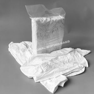 Chiffons industriels en coton blanc 100% pour le nettoyage, absorption d'huile, paquet de 25 kg - Product Image 1