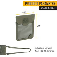 IDOGEAR Coyote marron porte-carte d'identité tactique fermeture éclair pochette pour carte de crédit affaires lanière porte-Badge pour accessoires de chasse