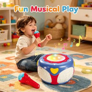 LK Toys - Juguete de Batería <span class=keywords><strong>Musical</strong></span> Eléctrica de Dibujos Animados, <span class=keywords><strong>Instrumento</strong></span> Electrónico que Funciona con Pilas con Características Educativas, Hecho de Plástico - Product Image 4