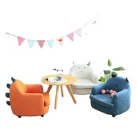 Kinder-Sessel Stoffsofa Couch Holz Konvertierbares Wohnzimmermöbel Kinderzimmer Sitzgelegenheit Lounge Dinosaurier Grün