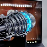 Moteur turbofan d'aviation électrique SCIEDU en plastique, à vitesse réglable, pièce de présentation pour avion de ligne