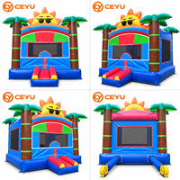 Château gonflable tropical Ceyu en forme de palmier pour enfants, idéal pour les anniversaires, les fêtes de famille, les jardins et les jeux en plein air