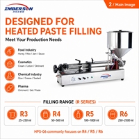 Machine de remplissage pneumatique horizontale semi-automatique avec trémie de mélange chauffante pour miel, cire, pâte, liquides visqueux de 25 à 1000 ml