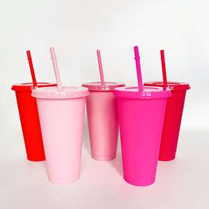Hot Selling 16Oz 24Oz BPA Free Iced Reusable Leak-Proof Plastic Drink LGBT Pride Set of 5 Glitter <b>Straw</b> <b>Cups</b> <b>Lids</b> <b>Straws</b> Party - Product Image 3