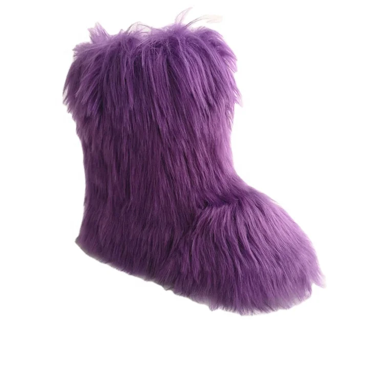New Zealand Faux Fur Boots Thigh High Boots Natural Faux Fur