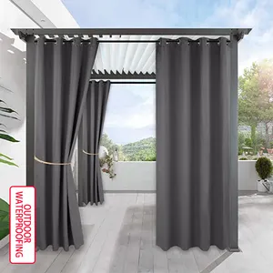 High Quality Stocked Custom Thermal Insulated 100% Full Blackout Soundproof Waterproof Outdoor Curtains