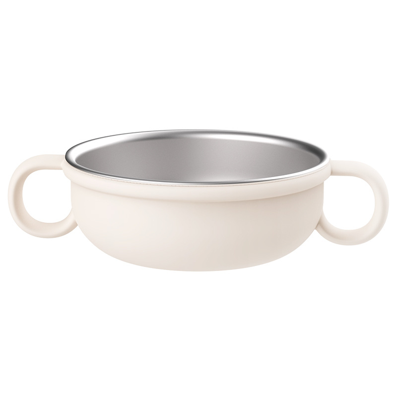 Blanc laiteux - bol en acier inoxydable silicone