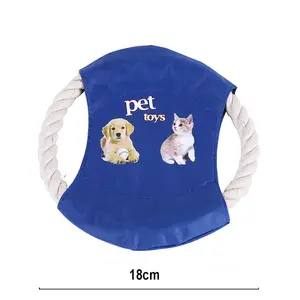 Groothandel Customization 18Cm Diam Corduroy Katoen Gooi Flying Discs Hond Touw Ring Chew Speelgoed