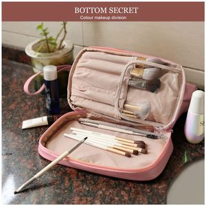 BSCI Factory China Manufacture WaterproToiletry <b>Bag</b> Portable Dry and Wet Separation Cosmetic <b>Bag</b> Double Zipper PU <b>Make</b> <b>Up</b> <b>Bag</b> - Product Image 4