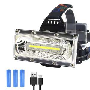 WOSEN Hot Sale Cob Large <b>Floodlight</b> Warning Headlight Aluminum Night Fishing Usb Rechargeable Waterpoof Flashlight Led Headlamp - Product Image 1