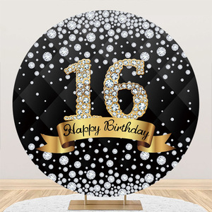 Fondo de fiesta de <span class=keywords><strong>cumpleaños</strong></span>, banderín de puntos dorados, tela de fondo de foto de 18 °, 25, 30, 40, 50 y <span class=keywords><strong>55</strong></span> ° - Product Image 2