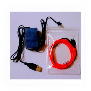 Cable EL Naranja <span class=keywords><strong>PYL</strong></span> de 2.3mm con Conector USB-A, Luz Constante/Intermitente/Apagado, Inversor de 1W-5W para Escenarios Portátiles - Product Image 1