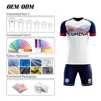 Kaos Sepak Bola Dewasa Unisex Amerika yang Dapat Disesuaikan - Setelan Atasan Poliester Cepat Kering dengan Cetakan Transfer Panas Pola Solid Lengan Pendek