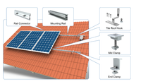 Crochet de fixation pour tuiles solaires en acier inoxydable 304 pour toits romains et espagnols à pente, crochet de montage pour tuiles photovoltaïques