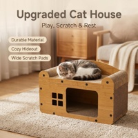 Fournitures pour animaux de compagnie Maison pour chat classique moderne d'intérieur |   Niche pour chat en carton ondulé écologique et durable |   Chats de villa améliorés
