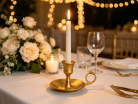 Chandelier vintage en métal doré, porte-bougie à base gaufrée pour la décoration de table de mariage ou de la maison