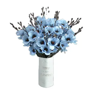 Vente en gros de bouquets de fleurs artificielles fausses 20 têtes bouquet de coquelicots décoration d'automne pour mariage fête à la maison