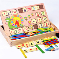 Boîte en Bois Multifonctionnelle pour Enfants, Apprentissage des Maths, Éveil Digital Montessori, Jouets Éducatifs pour Enfants