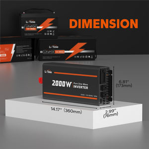 Tariffa libera USA Stock livime 1000 <span class=keywords><strong>Watt</strong></span> 12V 2KW onda sinusoidale pura Inverter per Off Grid RV casa energia solare di accumulo di energia - Product Image 2