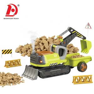 HUADA 2023 Vente en gros de véhicule <span class=keywords><strong>électrique</strong></span> pour bébé ingénieur Pelle coulissante à piles pour enfants <span class=keywords><strong>Camion</strong></span> <span class=keywords><strong>jouet</strong></span> <span class=keywords><strong>avec</strong></span> <span class=keywords><strong>remorque</strong></span> - Product Image 2