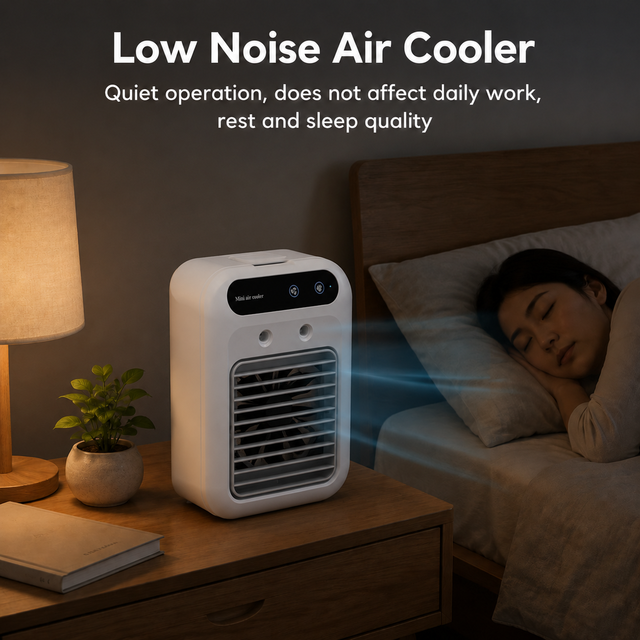 New Dual-Mist Mini Air Cooler Portable USB-C Rechargeable Personal Desktop Fan with High-Volume Humidifier Spray for Summer