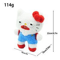 Nouveau produit phare, faible MOQ : Peluche Mascotte Chat Mignon avec Nœud Papillon et Dents, Coussin d'Accueil pour Enfants, Cadeau, Supermarché