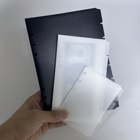 Pochettes de classeur A5A6A7 blanches et noires en PP dépoli, enveloppes à monnaie sans fermeture éclair, intercalaires d'indexation, pochettes budgétaires à 6 trous
