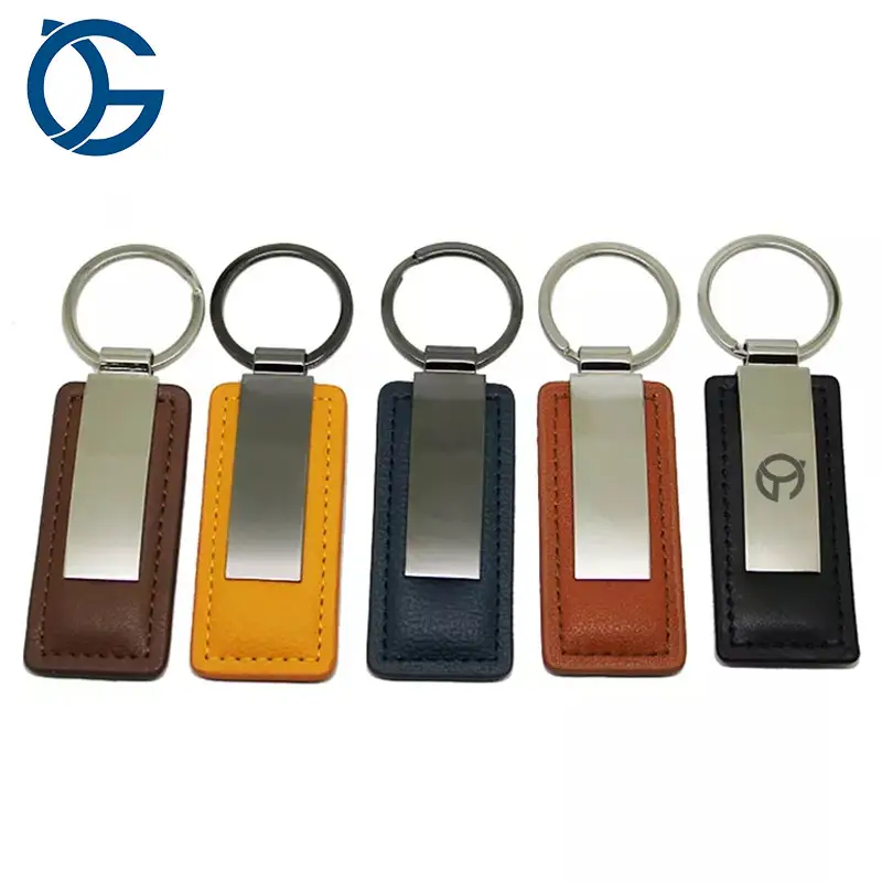 Logo Key Rings Keyring Key Pendant Metal Luxury Keychain Custom Pu Leather Sublimation Blank Leather Keychain
