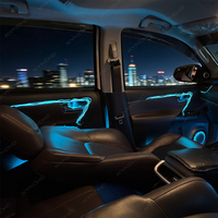 KYNCHO Pour Toyota Fortuner, éclairage ambiant de voiture LED 64 couleurs, symphonie, contrôle par application Bluetooth, éclairage intérieur de voiture 12V, invisible
