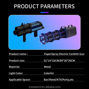 Discothèque fête confettis Machine feu d'artifice électronique Gatling mariage Led jouet papier Boom pulvérisation électrique Streamer confettis pistolet - Product Image 6