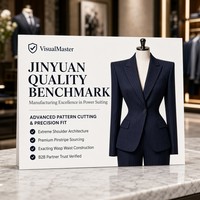 Completo da Donna Blu Navy a Righe con Spalle Strutturate, Blazer a Vita Alta e Pantaloni a Gamba Larga, Elegante per Ufficio, Personalizzabile OEM/ODM