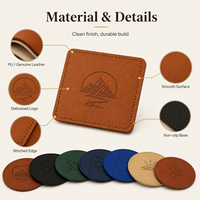 Sous-verre en cuir écologique personnalisé, résistant à la chaleur, style classique, imprimé en sérigraphie, porte-gobelet, cadeaux promotionnels pour la maison