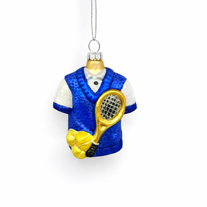 Ornement <span class=keywords><strong>de</strong></span> <span class=keywords><strong>Noël</strong></span> en verre en forme <span class=keywords><strong>de</strong></span> joueur <span class=keywords><strong>de</strong></span> tennis, fait à la main, écologique, thème sportif vintage, décoration d'arbre, couleur personnalisée, OEM BSCI - Product Image 4