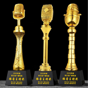 Benutzer definierte Logo Music Trophy Geschenk box Religiöses Europa Painted Metal Trophy black Award Trophäe und Medaillen Black Gold Business Gift - Product Image 5