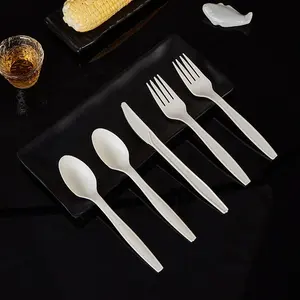 OEM Eco Friendly PSM Cutlery Disposable Dinnerware Knife Fork Spoon Cornstarch Cutlery