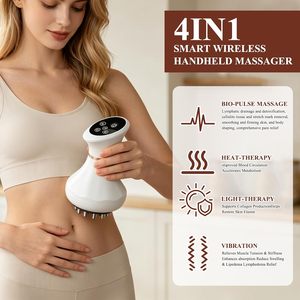 Appareil de massage corporel électrique sans fil Guasha, brosse à micro-courant pulsé, chaleur et vibrations, anti-cellulite, masseur abdominal - Product Image 4