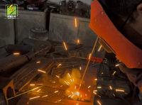 Électrode de soudage au cuivre ECu SMAW AWS A5.6 à faible éclaboussure, tige en cuivre pur pour le refinition des brides en cuivre et la soudure résistante à la corrosion