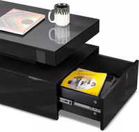 Table basse LED haute brillance avec rangement 2 tiroirs Meubles de salon modernes