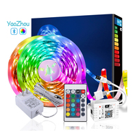Tira de Luces LED Inteligente para Teléfono, 5m 10m 5050 RGB, Colores, IP65 Impermeable, WIFI Inalámbrico, Cortable, Aplicación para Paisajismo, PC