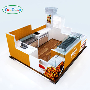 Ice cream display cabinet cake showcase bakery display cabinet in shopping mall coffee waffle crepe kiosk fast food kiosk