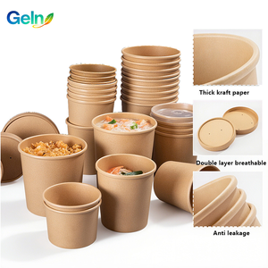 Bol à ramen <span class=keywords><strong>jetable</strong></span> en papier kraft, bols à salade avec couvercle - Product Image 5