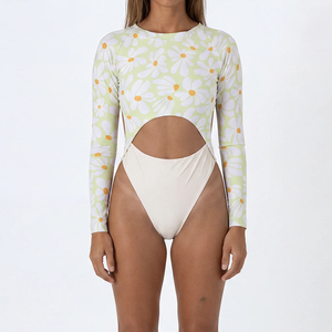 Traje de Baño de Una Pieza Personalizado 2026 de Manga Larga con Protección Solar y Estampado Calado, de Nailon de Alta Calidad, Estilo Hawaiano - Product Image 4
