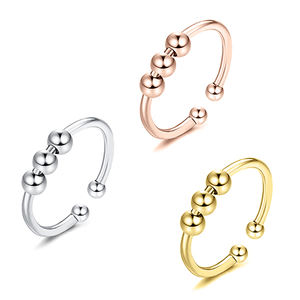 Anneaux de méditation <span class=keywords><strong>anti</strong></span>-<span class=keywords><strong>stress</strong></span> réglables en acier inoxydable Anneaux de décompression <span class=keywords><strong>anti</strong></span>-anxiété - Product Image 1