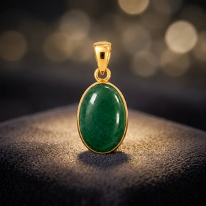 Pendentif HA Gems Bezel en argent 925 plaqué or, breloque minimaliste ovale, composant de fabrication de bijoux pour homme, pierre précieuse naturelle Aventurine - Product Image 3