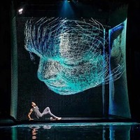 Écran de projection en maille polyester holographique transparente 3D, projecteur 16:9 portable, projection avant/arrière, affichage publicitaire 82%